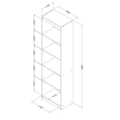 South Shore Axess Small Desk And 5-Shelf Narrow Bookcase Set In Pure Black 11 South Shore Axess Small Desk And 5-Shelf Narrow Bookcase Set In Pure Black -CYMAX Sales 2253037 4 L