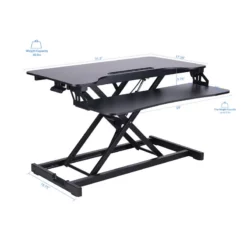 Rocelco Standing Desk Converter 31.5 In Dual Monitor Riser W/Tablet Mount Black -CYMAX Sales 2258611 1 L