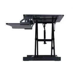 Rocelco Standing Desk Converter 31.5 In Dual Monitor Riser W/Tablet Mount Black -CYMAX Sales 2258611 4 L