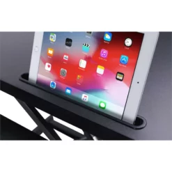 Rocelco Standing Desk Converter 31.5 In Dual Monitor Riser W/Tablet Mount Black -CYMAX Sales 2258611 5 L