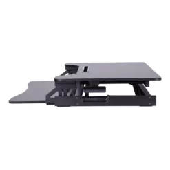 Rocelco Standing Desk Converter 31.5 In Dual Monitor Riser W/Tablet Mount Black -CYMAX Sales 2258611 6 L