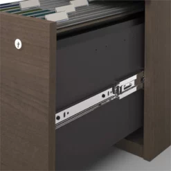 Atlin Designs Contemporary 4 PC Wood U-Shaped Desk With Hutch In Mahogany -CYMAX Sales 2258622 9 L