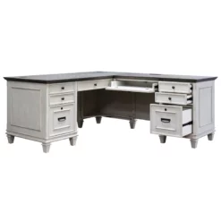 Atlin Designs 8 Drawers Two Tone Contemporary Wood L-Desk In White -CYMAX Sales 2258631 4 L