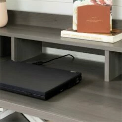 Bowery Hill Laminated Wood Computer Desk With Hutch In Gray Maple -CYMAX Sales 2258759 37 L 1