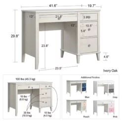 Little Seeds Monarch Hill Poppy Desk In White And Gray -CYMAX Sales 2261236 7 L
