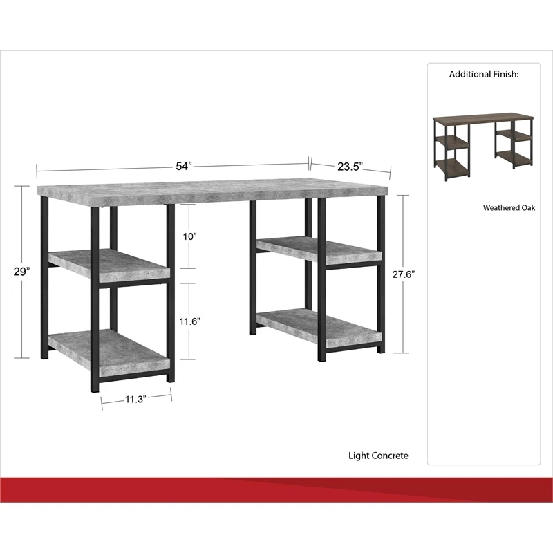 Ameriwood Home Ashlar Desk In Weathered Oak 22 Ameriwood Home Ashlar Desk In Weathered Oak - Image 20