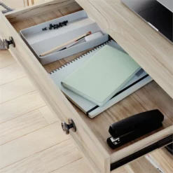 Sauder Hammond Engineered Wood Credenza Desk In Chalked Oak -CYMAX Sales 2266945 10 L