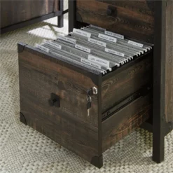 Sauder Steel River Double Pedestal Engineered Wood Executive Desk In Carbon Oak -CYMAX Sales 2266948 13 L