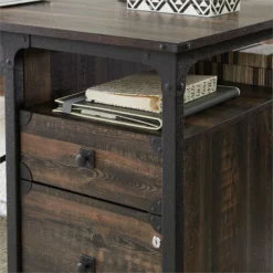 Sauder Steel River Double Pedestal Engineered Wood Executive Desk In Carbon Oak -CYMAX Sales 2266948 14 L