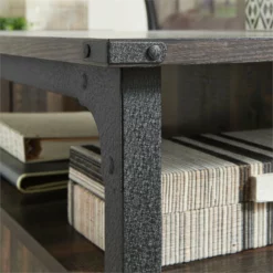 Sauder Steel River Double Pedestal Engineered Wood Executive Desk In Carbon Oak -CYMAX Sales 2266948 8 L