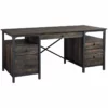 Sauder Steel River Double Pedestal Engineered Wood Executive Desk In Carbon Oak -CYMAX Sales 2266948 L