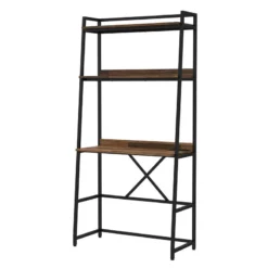 Furniture Of America Mistos Transitional Metal Writing Desk With USB In Brown -CYMAX Sales 2267098 1 L