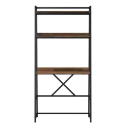 Furniture Of America Mistos Transitional Metal Writing Desk With USB In Brown -CYMAX Sales 2267098 L