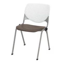KFI KOOL Stack Chair - White Back - Sky Blue Seat