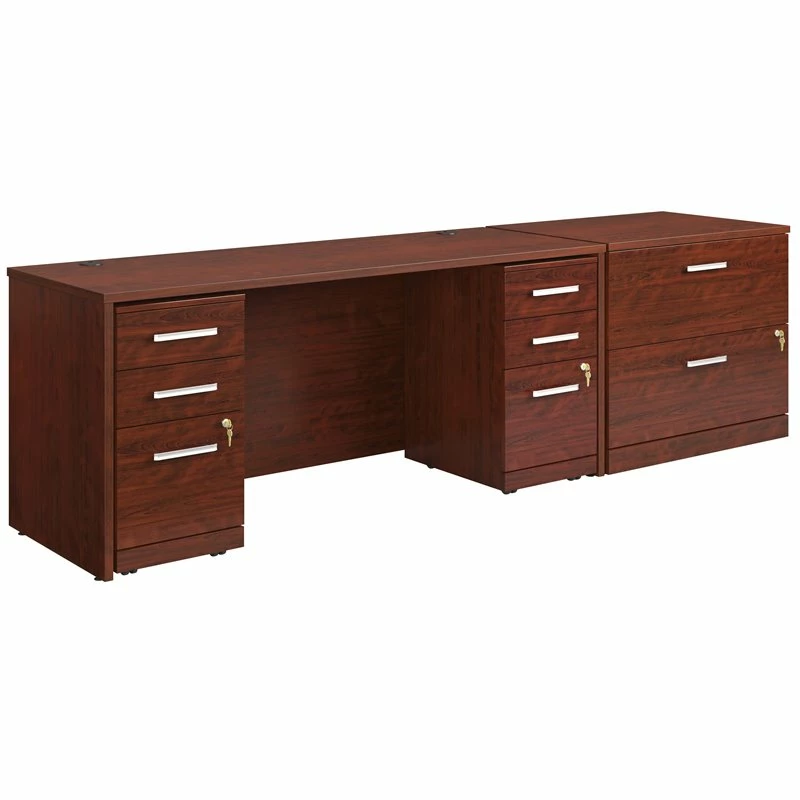 Sauder Affirm 72" X 24" Desk Shell/Lateral File/Two 3-Drawer Mobile Files Cherry 3 Sauder Affirm 72" X 24" Desk Shell/Lateral File/Two 3-Drawer Mobile Files Cherry