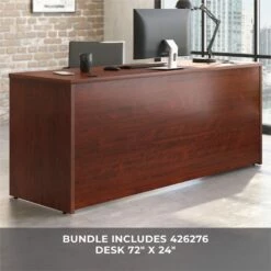 Sauder Affirm 72" X 24" Shell And 2-Drawer Mobile File Cabinet Classic Cherry -CYMAX Sales 2275141 2 L