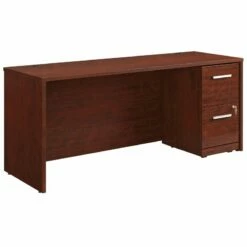 Sauder Affirm 72" X 24" Shell And 2-Drawer Mobile File Cabinet Classic Cherry