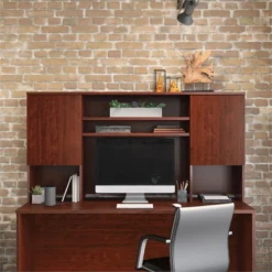 Sauder Affirm 72" X 24" Shell And 72"Hutch In Classic Cherry -CYMAX Sales 2275144 2 L