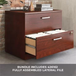 Sauder Affirm 72" X 24" Shell And Lateral File Cabinet In Classic Cherry -CYMAX Sales 2275145 3 L