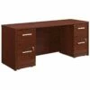 Sauder Affirm 72" X 24" Shell And Two 2-Drawer Mobile File Cabinets In Cherry -CYMAX Sales 2275146 L