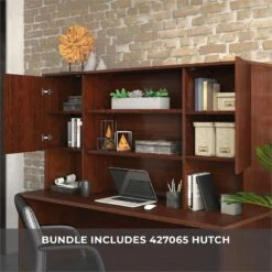 Sauder Affirm 72" X 30" Shell And 72"Hutch In Classic Cherry -CYMAX Sales 2275152 2 L