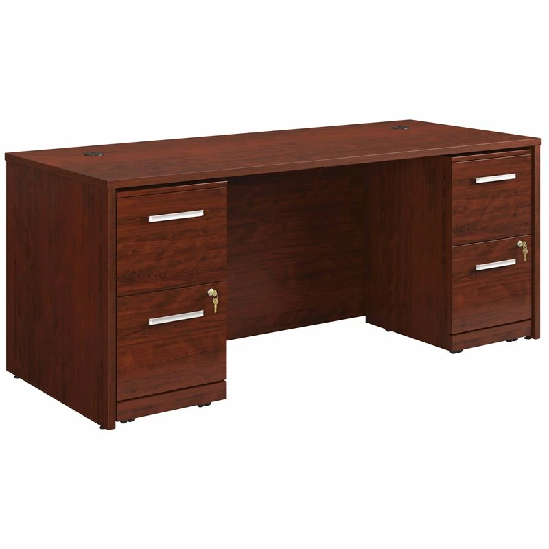 Sauder Affirm 72" X 30" Shell And Two 2-Drawer Mobile File Cabinets In Cherry 3 Sauder Affirm 72" X 30" Shell And Two 2-Drawer Mobile File Cabinets In Cherry