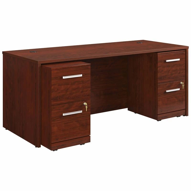Sauder Affirm 72" X 30" Shell And Two 2-Drawer Mobile File Cabinets In Cherry 4 Sauder Affirm 72" X 30" Shell And Two 2-Drawer Mobile File Cabinets In Cherry - Image 2