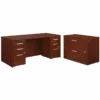 Sauder Affirm 72" X 30" Shell/Two 3-Drawer Mobile File/Lateral File In Cherry