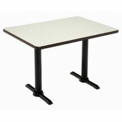 KFI Mode 30" X 48" Conference Table - Linen - Black T Base - Bistro Height 11 KFI Mode 30" X 48" Conference Table - Linen - Black T Base - Bistro Height -CYMAX Sales 2277350 L