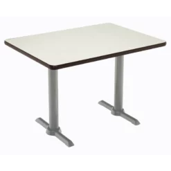 KFI Mode 30" X 48" Conference Table - Graphite - Silver T Base - Bistro Height -CYMAX Sales 2277382 L