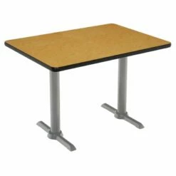 KFI Mode 30" X 48" Conference Table - Walnut - Silver T Base - Bistro Height -CYMAX Sales 2277398 L 3