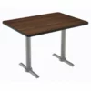 KFI Mode 30" X 48" Conference Table - Walnut - Silver T Base - Bistro Height