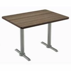 KFI Mode 30" X 48" Conference Table - Teak - Silver T Base - Standard Height