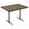 KFI Mode 30" X 48" Conference Table - Teak - Silver T Base - Bistro Height