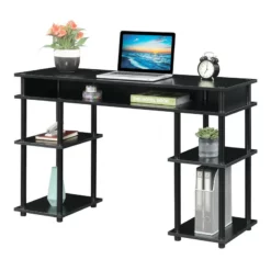 Convenience Concepts Designs2Go No-Tools Student Desk With Shelves In Black Wood -CYMAX Sales 2278704 2 L