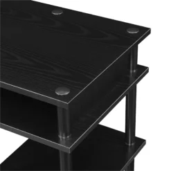 Convenience Concepts Designs2Go No-Tools Student Desk With Shelves In Black Wood -CYMAX Sales 2278704 3 L