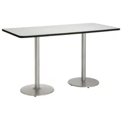 KFI Mode 42" X 96" Conference Table Linen Round Silver Base Bistro Height -CYMAX Sales 2281609 1 L