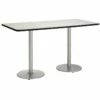 KFI Mode 42" X 96" Conference Table Linen Round Silver Base Bistro Height -CYMAX Sales 2281609 2 L