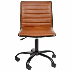Flash Furniture Faux Leather Low Back Office Swivek Chair In Brown And Black -CYMAX Sales 2283402 11 L