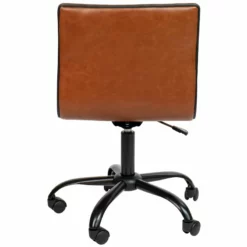 Flash Furniture Faux Leather Low Back Office Swivek Chair In Brown And Black -CYMAX Sales 2283402 13 L