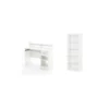 South Shore Axess Desk With Keyboard Tray And 5-Shelf Bookcase Set In Pure White -CYMAX Sales 2291569 L