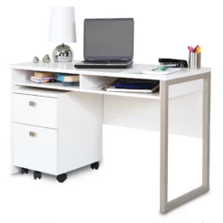 South Shore Interface 1-Drawer Desk And Mobile File Cabinet Set In Pure White -CYMAX Sales 2291578 6 L