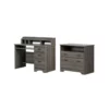 South Shore Versa Desk With Hutch And 2-Drawer File Cabinet Set In Gray Maple -CYMAX Sales 2291589 L
