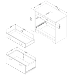 South Shore Versa L-Shaped Desk And 2-Drawer File Cabinet Set In Weathered Oak 13 South Shore Versa L-Shaped Desk And 2-Drawer File Cabinet Set In Weathered Oak -CYMAX Sales 2291615 2 L