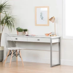 South Shore Interface Pure White Desk And 1 Annexe Eiffel Chair Set -CYMAX Sales 2291672 6 L