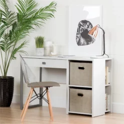 South Shore Interface Pure White Desk And 1 Annexe Gray Eiffel Chair Set 16 South Shore Interface Pure White Desk And 1 Annexe Gray Eiffel Chair Set -CYMAX Sales 2291676 6 L