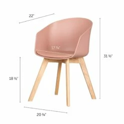 South Shore Interface Pure White Desk And 1 Flam Pink Chair With Wooden Legs Set -CYMAX Sales 2291681 6 L