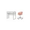 South Shore Interface Pure White Desk And 1 Flam Pink & Chrome Swivel Chair Set 2 South Shore Interface Pure White Desk And 1 Flam Pink & Chrome Swivel Chair Set -CYMAX Sales 2291682 L