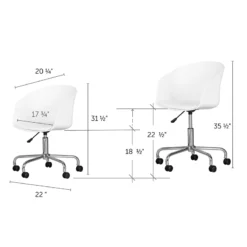 South Shore Interface Pure White Desk And 1 Flam White Swivel Chair Set 17 South Shore Interface Pure White Desk And 1 Flam White Swivel Chair Set -CYMAX Sales 2291722 7 L