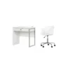 South Shore Interface Pure White Desk And 1 Flam White Swivel Chair Set -CYMAX Sales 2291722 L